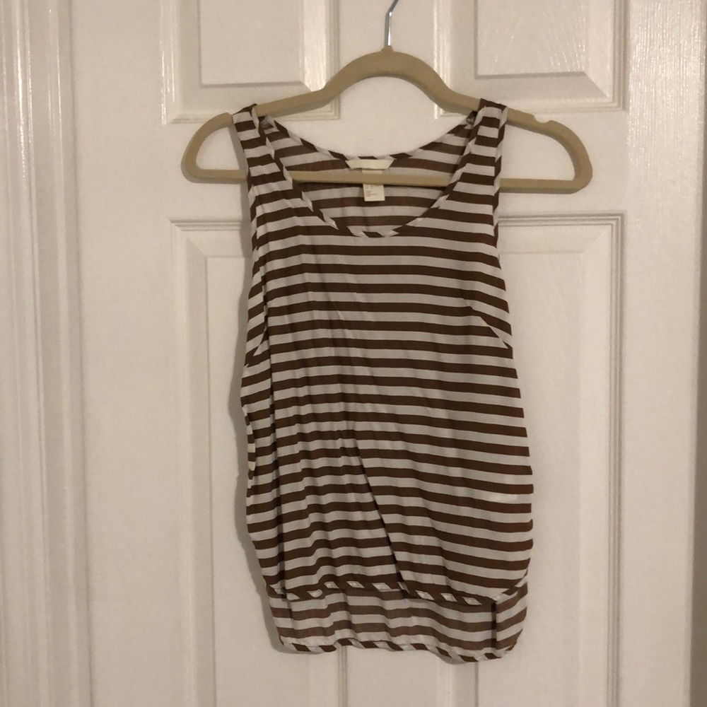 H&M Brown and White Shirt